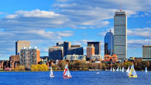 USA Ostküste Reise Boston Skyline mit Blick auf den historischen Stadtteil Back Bay