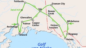 Yukon & Alaska Rundreise Karte